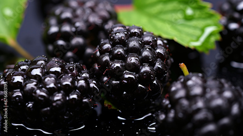 Blackberries close up. Summer vitamins healthy food
