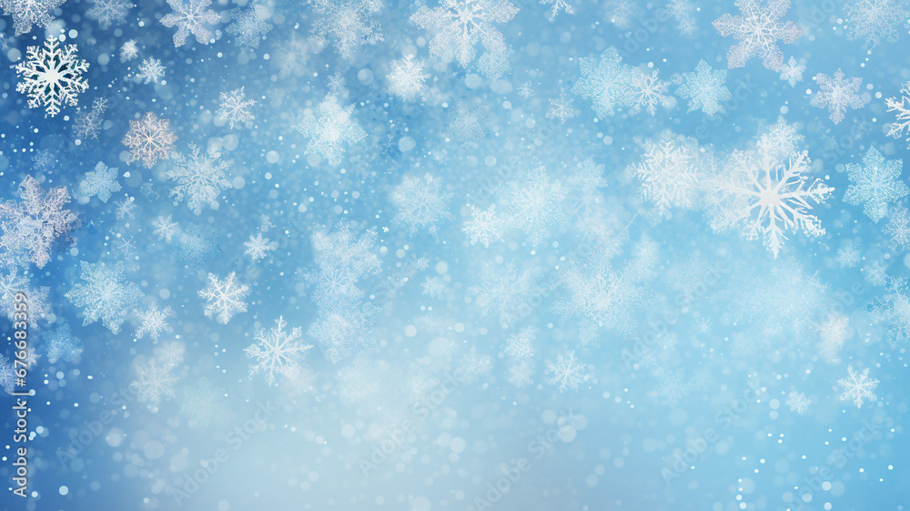Abstract Winter Background with Snowflakes Snowy Christmas Beauty