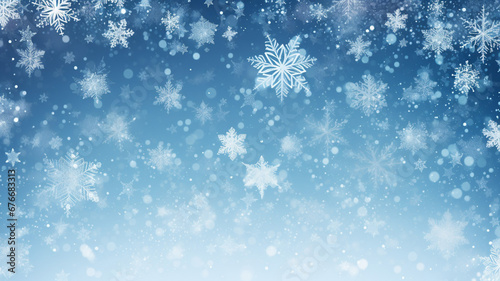 Perfect Winter Background with Snowflakes Snowy Christmas Beauty © BornHappy