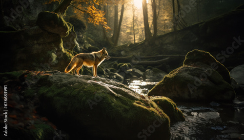 Ein Wolf im Herbstwald © Norbert L. Maier