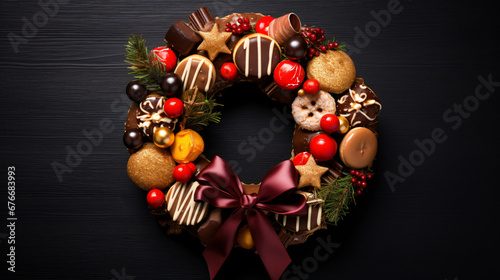 A christmas candy wreath