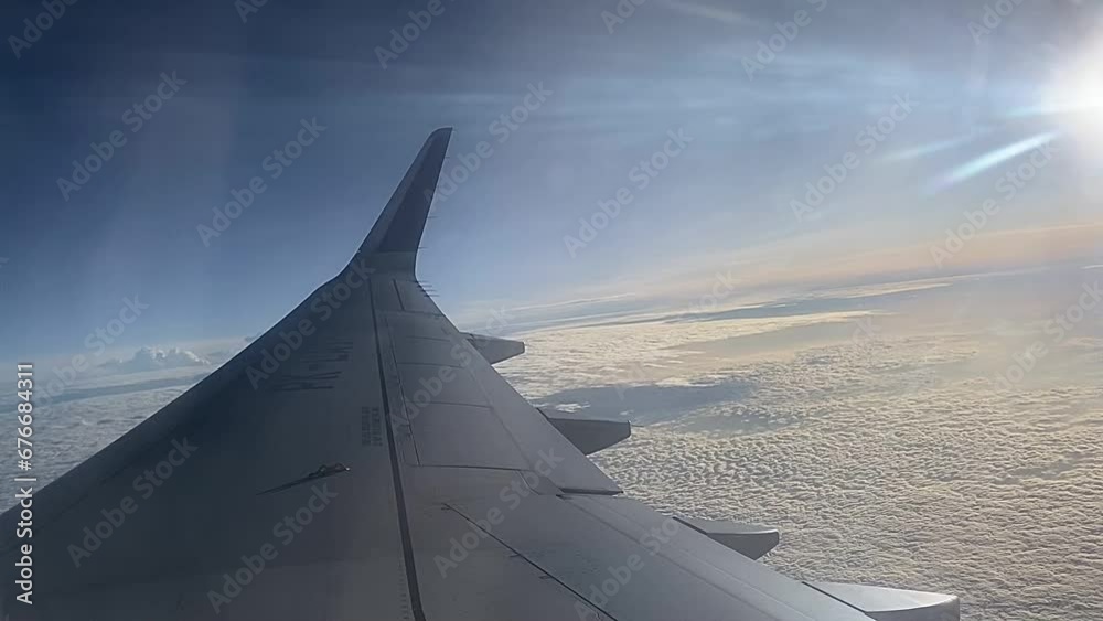 The horizon view from the airplane during the flight. The horizon view from the airplane during the flight.