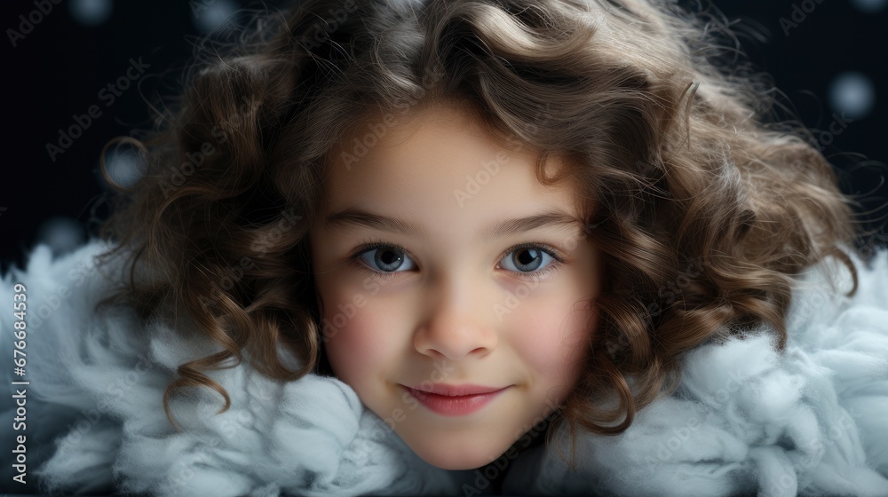 Little Brunette Girl Long Hair Winter, Desktop Wallpaper Backgrounds, Background HD For Designer