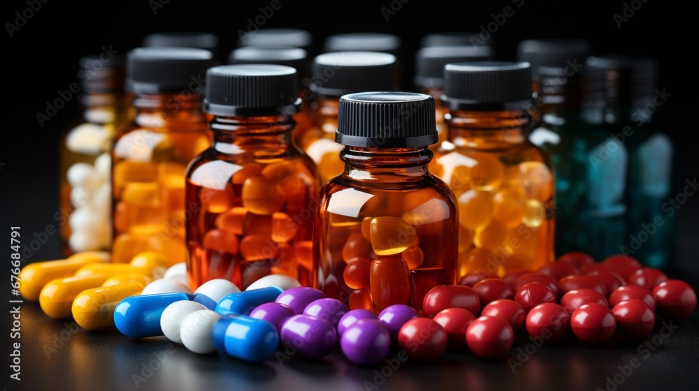 bottle of pills HD 8K wallpaper Stock Photographic Image 