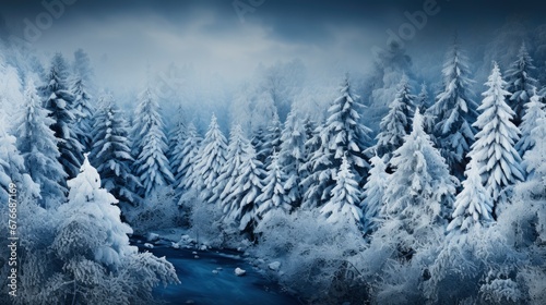 Top Down View Forest Winter Landscape, Desktop Wallpaper Backgrounds, Background HD For Designer
