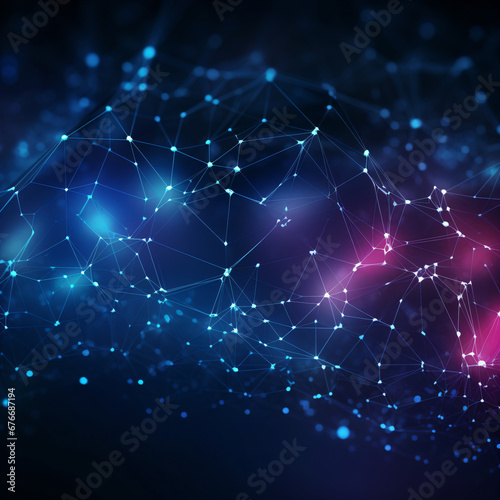 Technology lines and dots connection background. Network technology background with dots and lines for backdrop and ai design. 