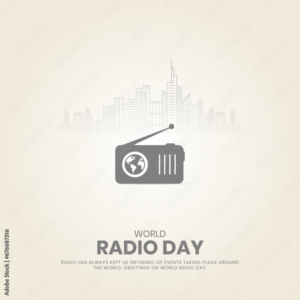 World Radio Day. Radio Day Creative design for social media poster.