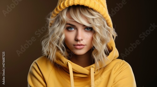 Trendy Warm Winter Beautiful Young Blonde, Desktop Wallpaper Backgrounds, Background HD For Designer