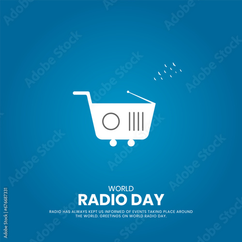 World Radio Day. Radio Day Creative design for social media poster.