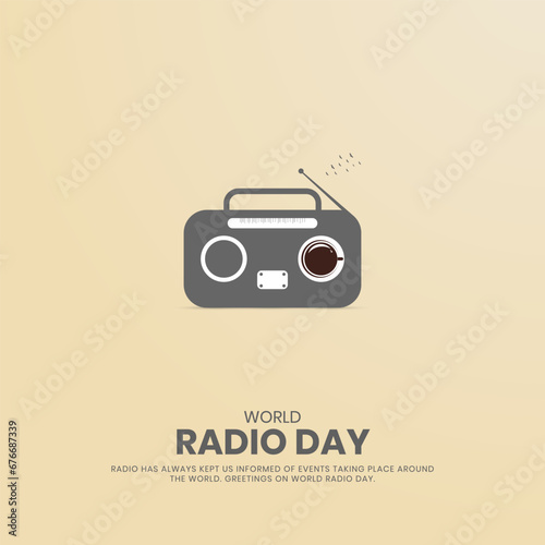 World Radio Day. Radio Day Creative design for social media poster.