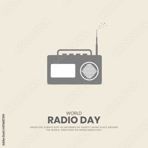 World Radio Day. Radio Day Creative design for social media poster.