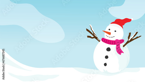 Vector illustration winter landscape background, merry christmas background, christmas snow, copy space