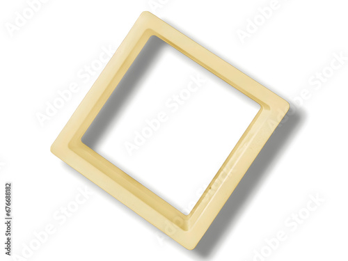 a close-up of a Cream square frame isolated on a white background. The frame is made of wood, and it has a simple, minimalist design. The frame is centered in the image