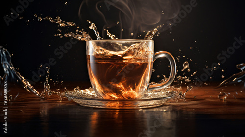A cup of coffee with a splash of water