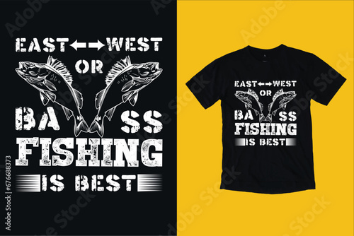 Bass fishing t-shirt design. you can find bass fishing vector resources from here.