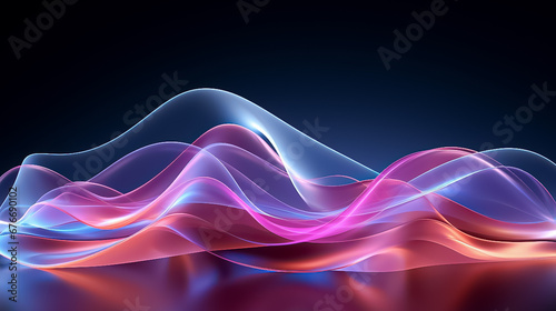 Abstract circle lines wave colorful purple and blue gradient isolated on transparent background. concept technology, science, music, modern