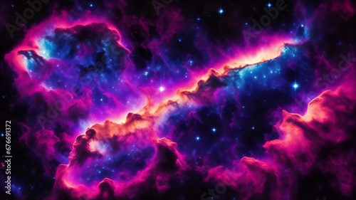 Tableau sur toile Colorful space galaxy cloud nebula