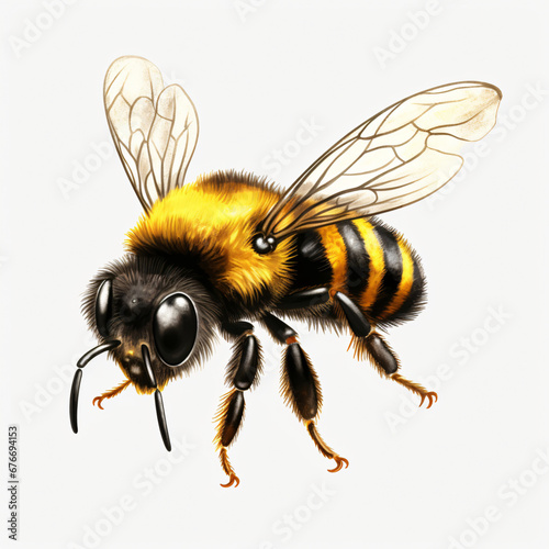 Bumblebee Clipart isolated on white background © Natia