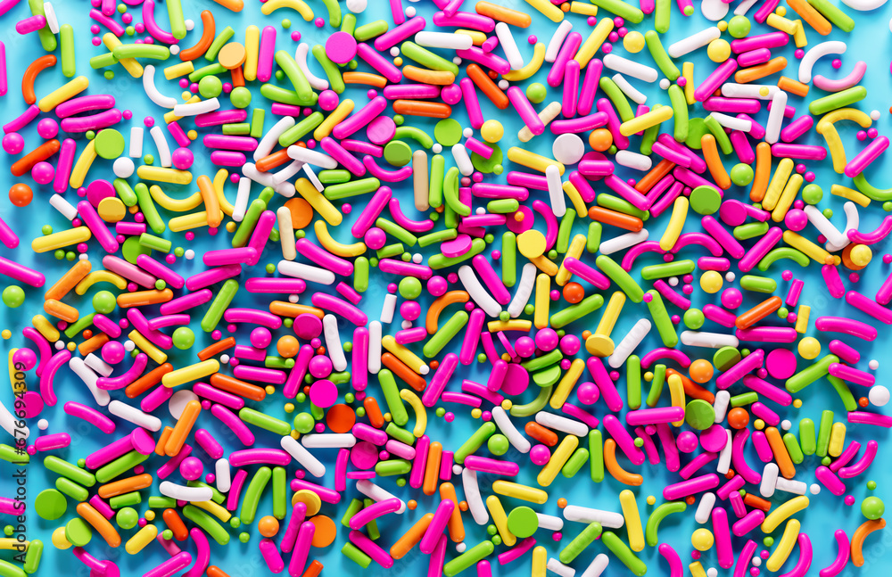 Sugar sprinkle dots a lot of sprinkles as a background 3d illustration