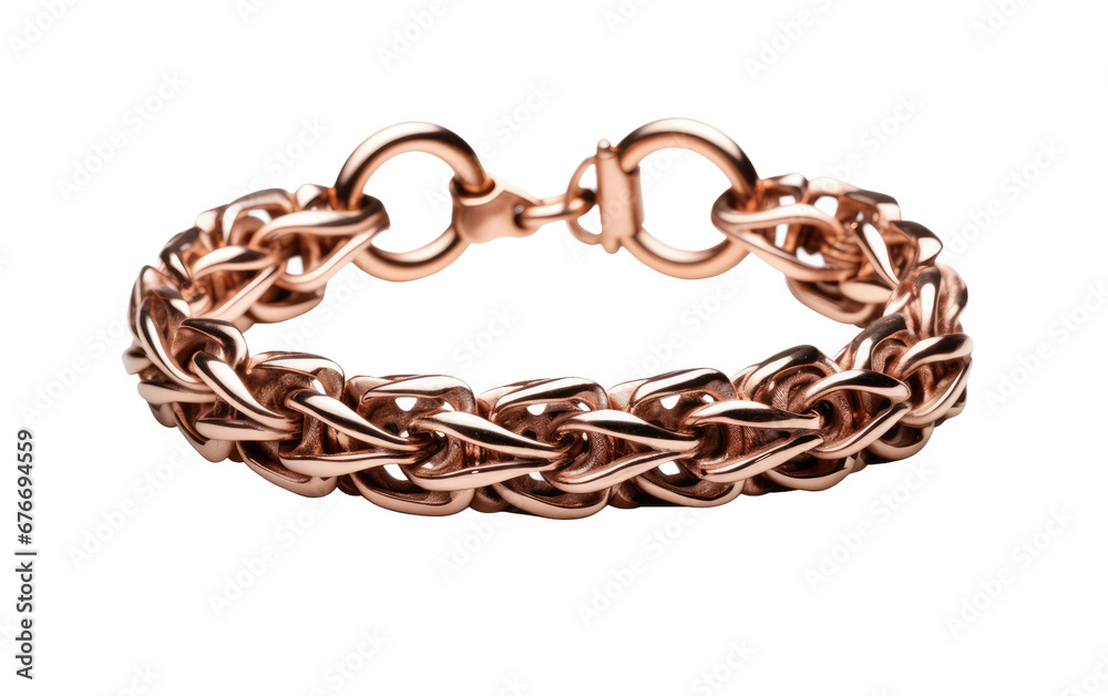 Obraz premium Realistic Copper Charm Bracelet Imagery on a Clear Surface or PNG Transparent Background.