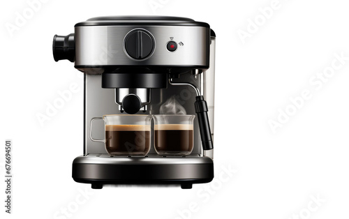 Realistic Coffee Maker Imagery on a Clear Surface or PNG Transparent Background.