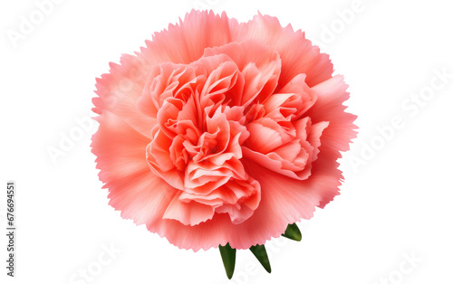 Realistic Coral Carnation Presentation on a Clear Surface or PNG Transparent Background.
