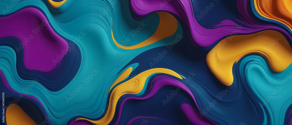 vibrant spilled paint background with expressive elements, generative AI