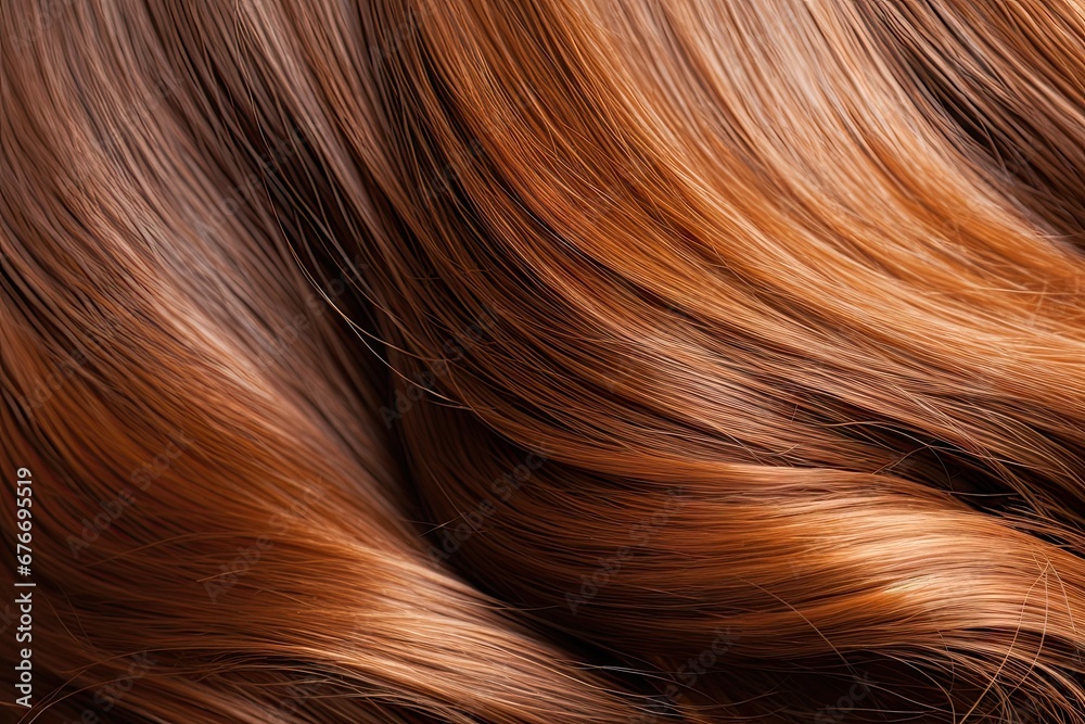 Fototapeta premium Glamour in waves. Shiny brown haircare excellence. Stylish mane. Fashionable hairstyle textures. Luxury locks. Healthy and vibrant brown hair