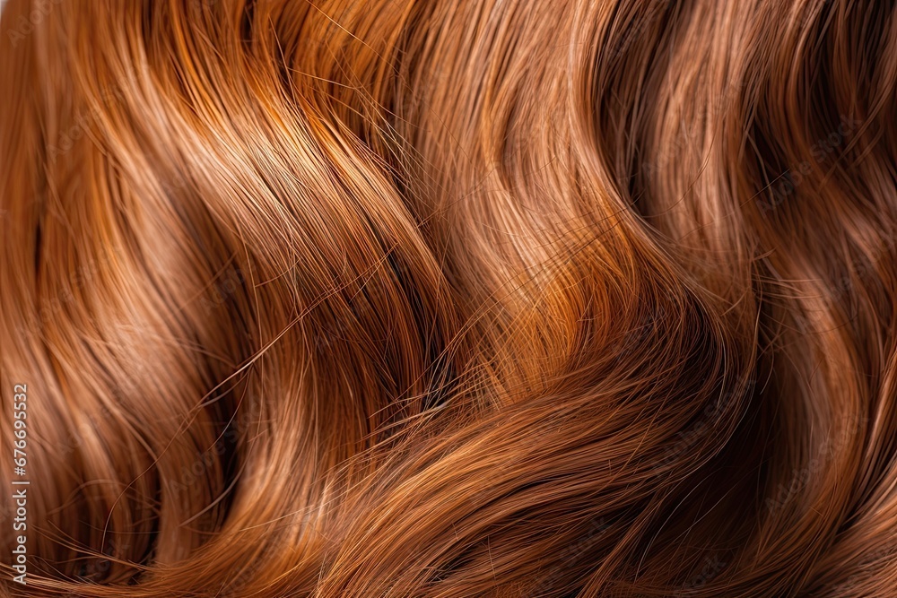 Fototapeta premium Glamour in waves. Shiny brown haircare excellence. Stylish mane. Fashionable hairstyle textures. Luxury locks. Healthy and vibrant brown hair