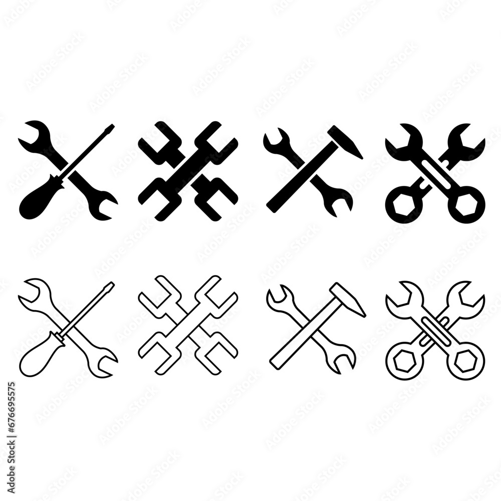 Repair icon vector set. Service center symbol. Fix illustration sign collection. read logo. Repair icon vector set. Service center symbol. Fix illustration sign collection. read logo.