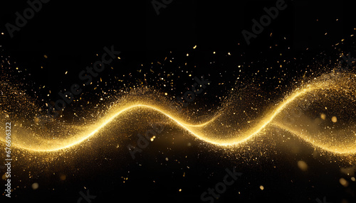 Golden wallpaper wave. Generative AI