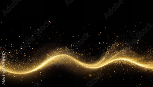 Golden wallpaper wave. Generative AI