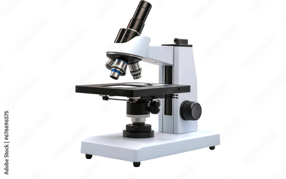 Realistic Digital Microscope Display on a Clear Surface or PNG Transparent Background.