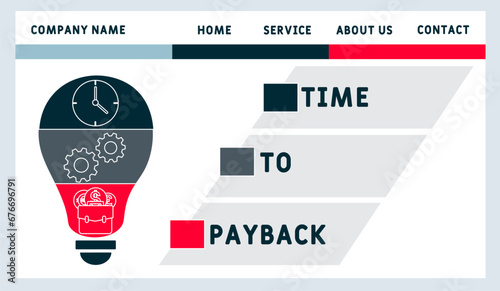 TTP time to payback business concept background.  vector illustration concept with keywords and icons. lettering illustration with icons for web banner, flyer, landing page, presentation