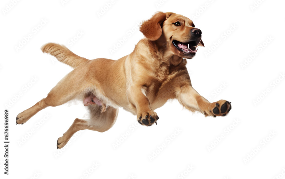 Playful Pooch Dog Cartwheeling in Mid-Air on a Clear Surface or PNG Transparent Background.
