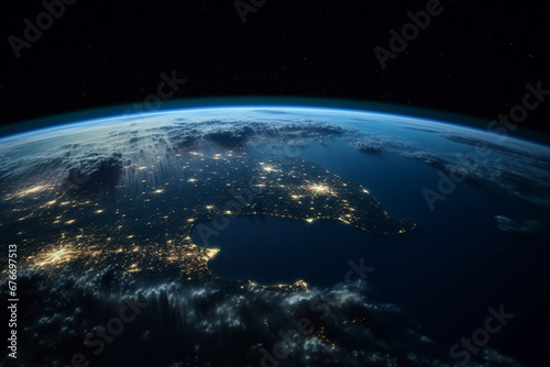 Science, space and environment concept. Planet Earth view from space