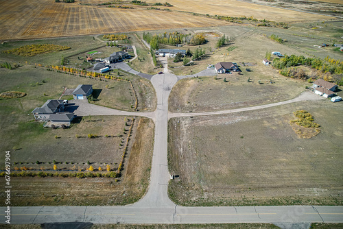 Aerial of the Cahedral Bluffs area near Saskatoon photo