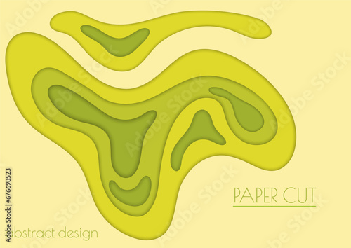 Cut paper. Multi-layered 3d template for covers, presentations, banners, flyers and flyers. An idea for creative design