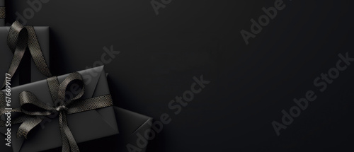 Black Friday sale gift box with copyspace for web banner and sale marketing photo