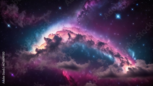 Print op canvas Colorful space galaxy cloud nebula