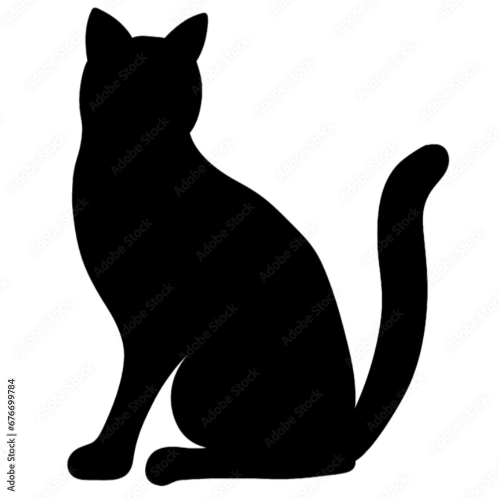 Isolated cat on the white background. Cat silhouettes. Isolated cat on the white background. Cat silhouettes.