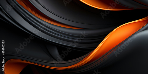abstract black and orange dynamic wave design