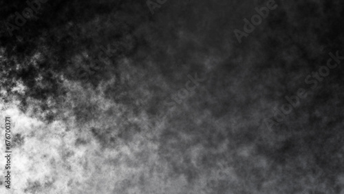 White fog or smoke on black background.