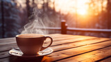 冬のコーヒー、寒い季節の温かい飲み物