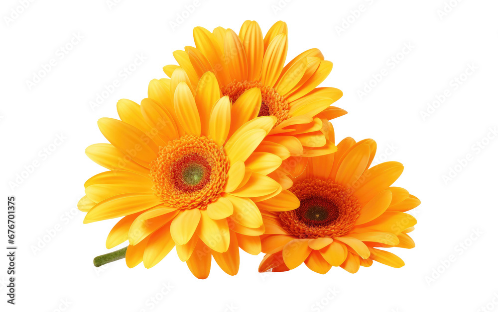 A Realistic Portrait of a Golden Gerbera on a Clear Surface or PNG Transparent Background. A Realistic Portrait of a Golden Gerbera on a Clear Surface or PNG Transparent Background.