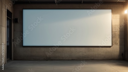 huge big white mockup blank screen at a shopping mall or center. AI Generated