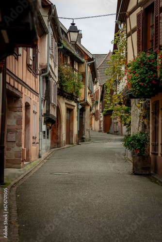 Famous and typical alsacian architecture in Alsace in Ribeauvillé in France on November 03th 2023 © PIKSL
