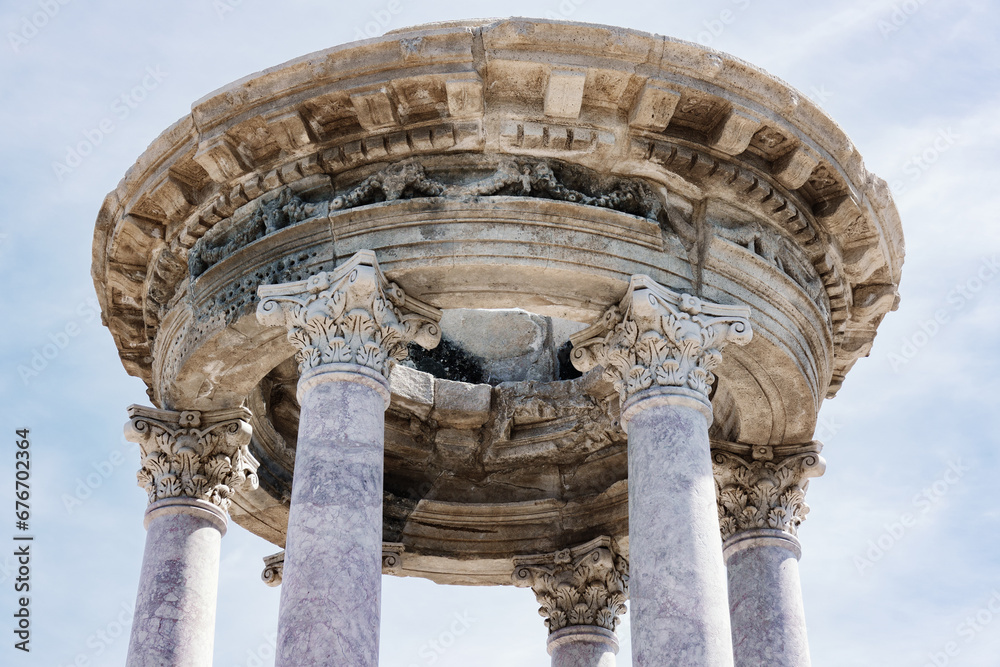 Rotunda fountain in Kibyra or Cibyra Lycian ancient city near Gölhisar town, in Burdur province