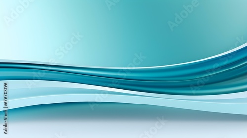 Abstract 3D Background of Curves and Swooshes in cyan Colors. Elegant Presentation Template