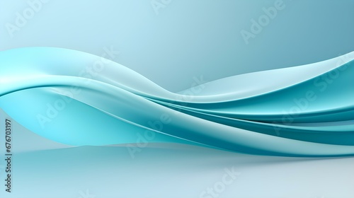 Abstract 3D Background of Curves and Swooshes in cyan Colors. Elegant Presentation Template © Florian